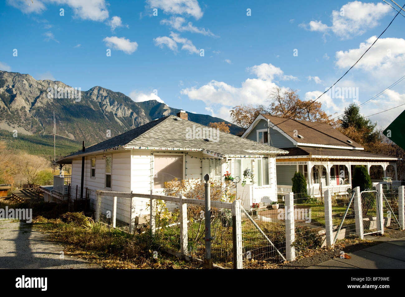 Historic Victorian era houses and buildings. Lillooet BC, Canada Stock