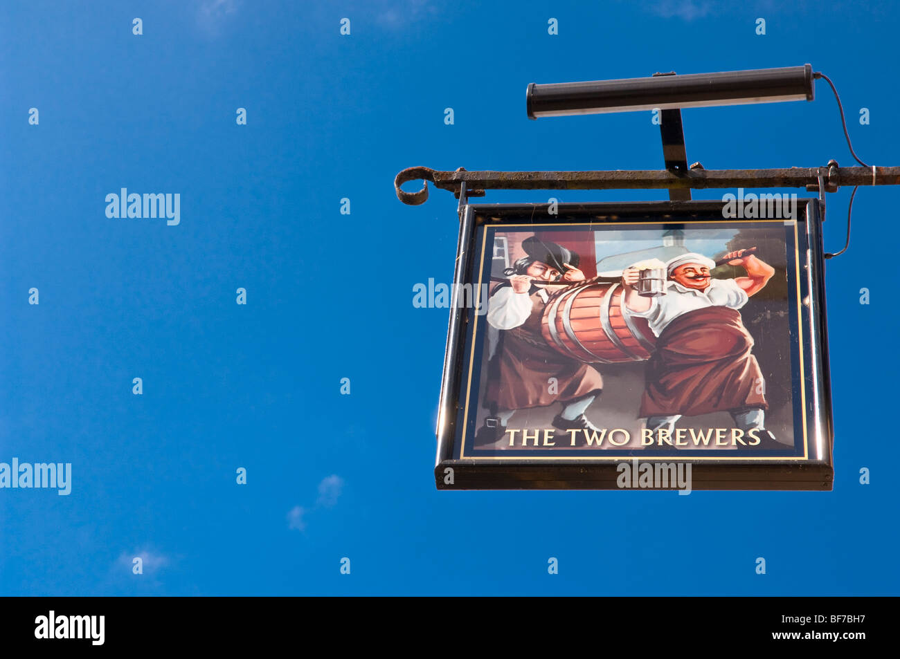 A sign outside The Two Brewers Pub in Diss,Norfolk,Uk Stock Photo