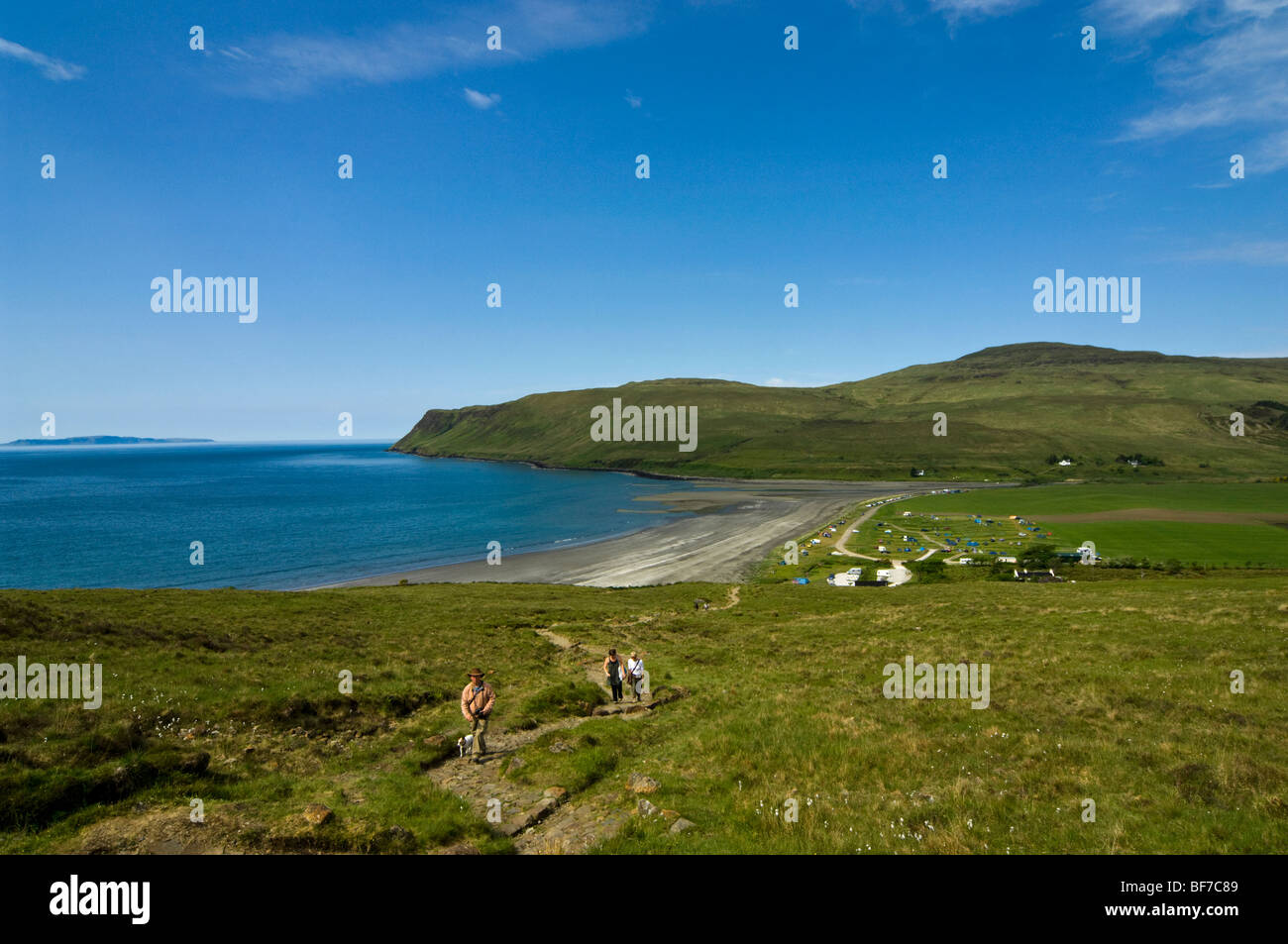 Looking across Glenbrittle and Loch Brittle, Isle of Sky towards the Isles of Lewis & Sandy, Scotland, UK Stock Photo