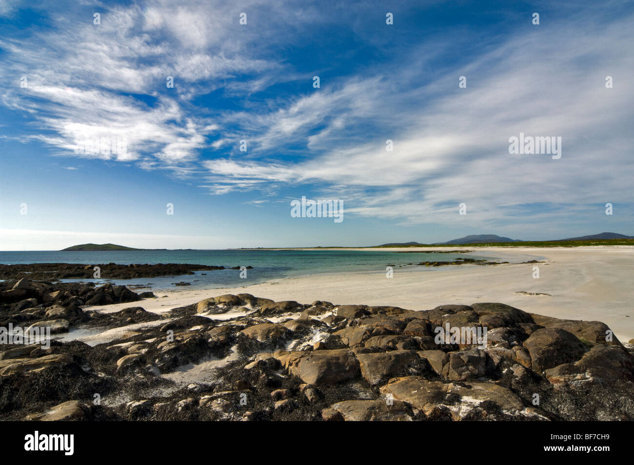 Looking towards Eilean Orosay, Innse Gall, South Uist, Scotland, UK Stock Photo