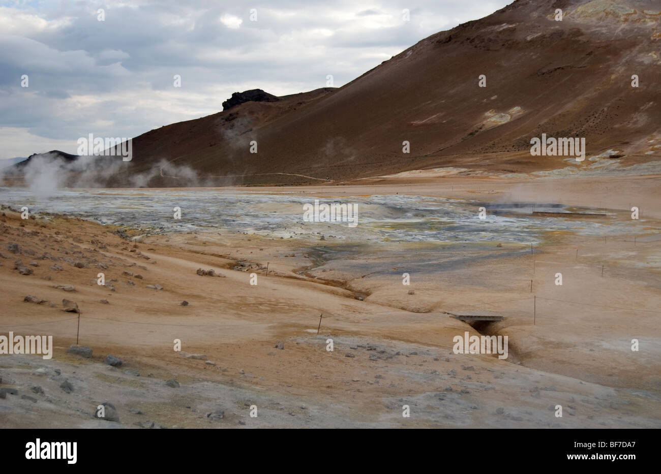 Sulfurous fumaroles at Námafjall, Iceland Stock Photo