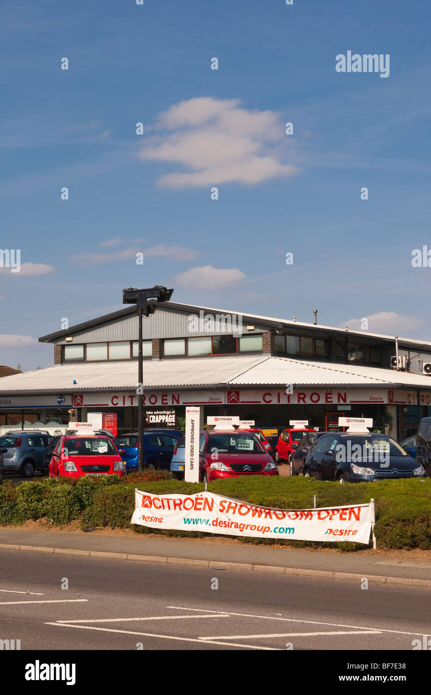 The desira group citroen car sales garage selling used cars outside in