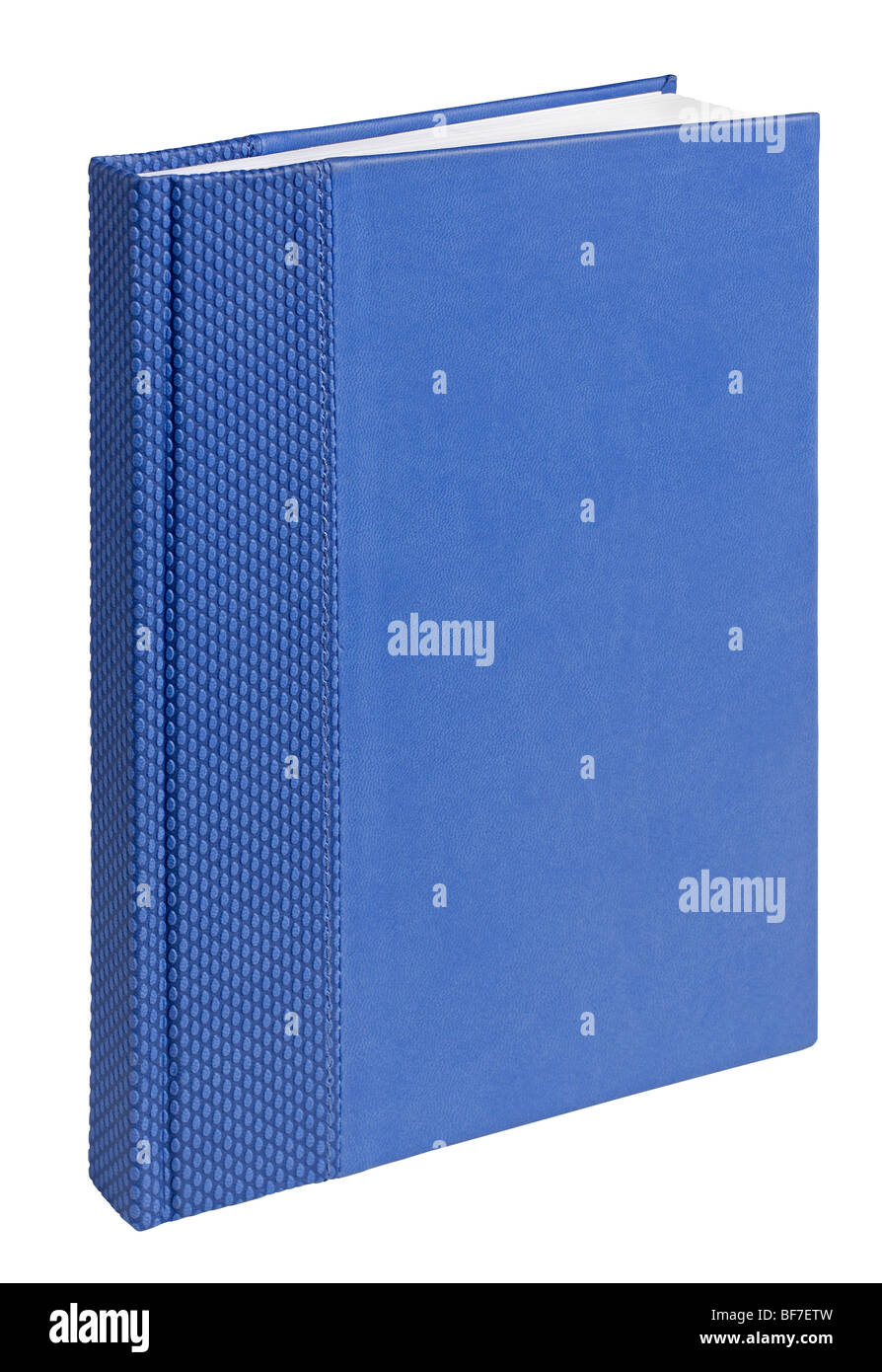 Blue hard cover book journal ledger sketch draw Stock Photo