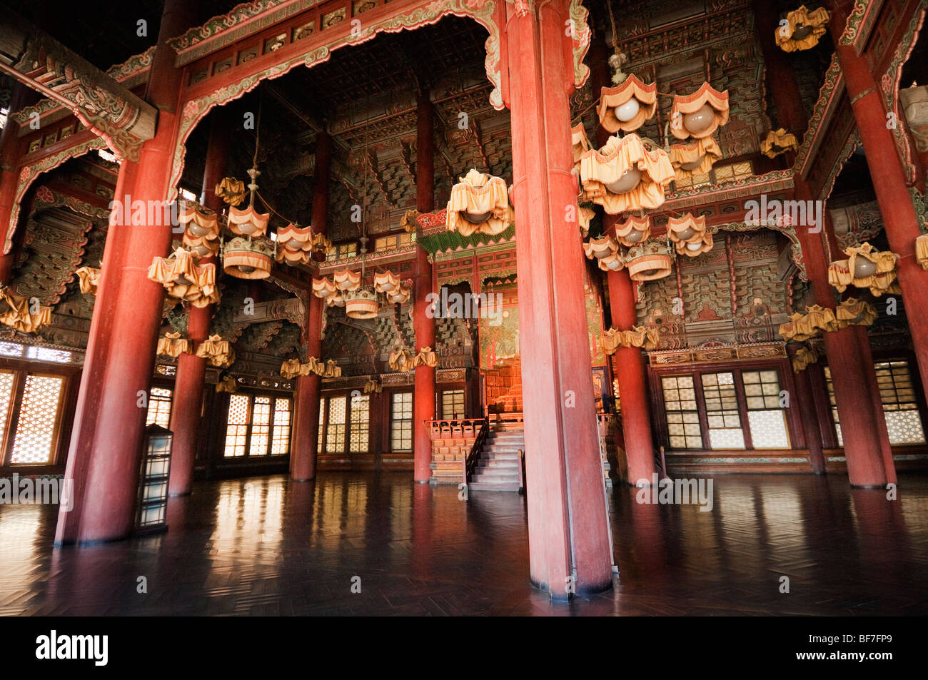Interior Of The Injeongjeon Throne Hall Of Changdeokgung