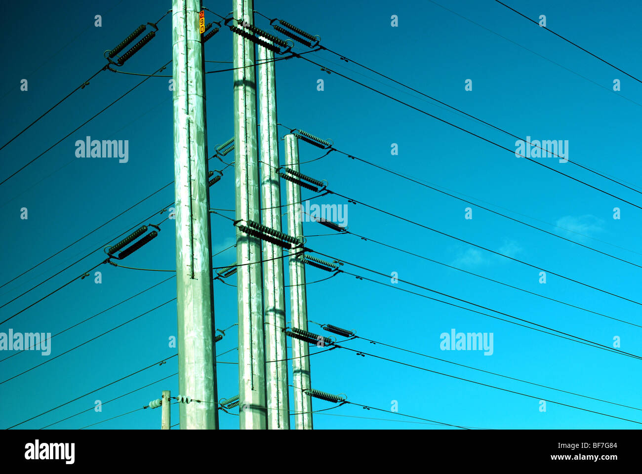 High Voltage wires Stock Photo