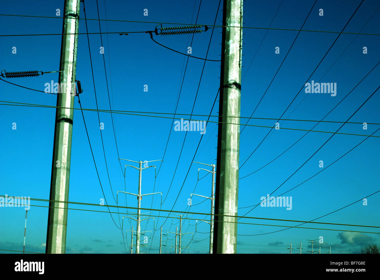 High Voltage wires Stock Photo Alamy