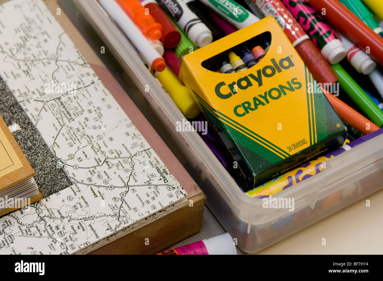 Markers and Crayons Stock Photo - Alamy