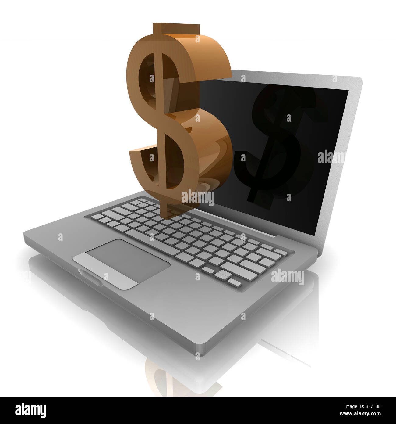 Computer online finance money with dollar sign and notebook Stock Photo ...