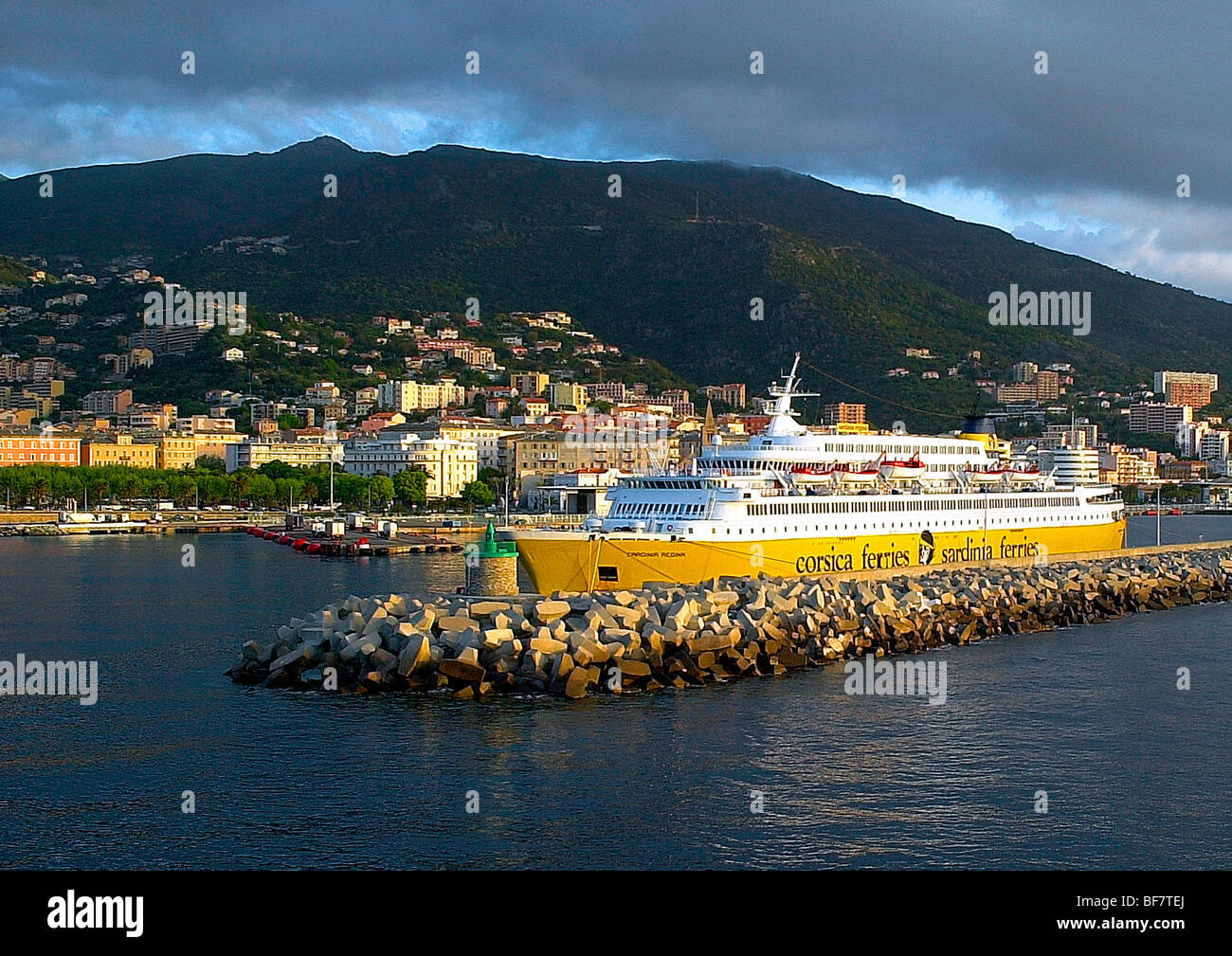 Corsica: ferryboat of the company Corsica Ferries Stock Photo