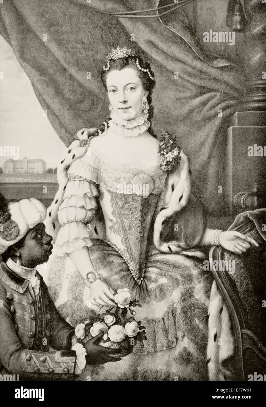 Charlotte of Mecklenburg-Strelitz 1744 to 1818. Queen-consort of United Kingdom as wife of King George III. Stock Photo