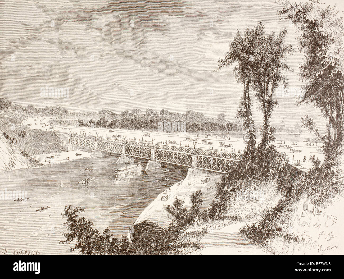 The Girard Point Bridge crossing the Schuylkill River in Philadelphia, Pennsylvania, in the 1880