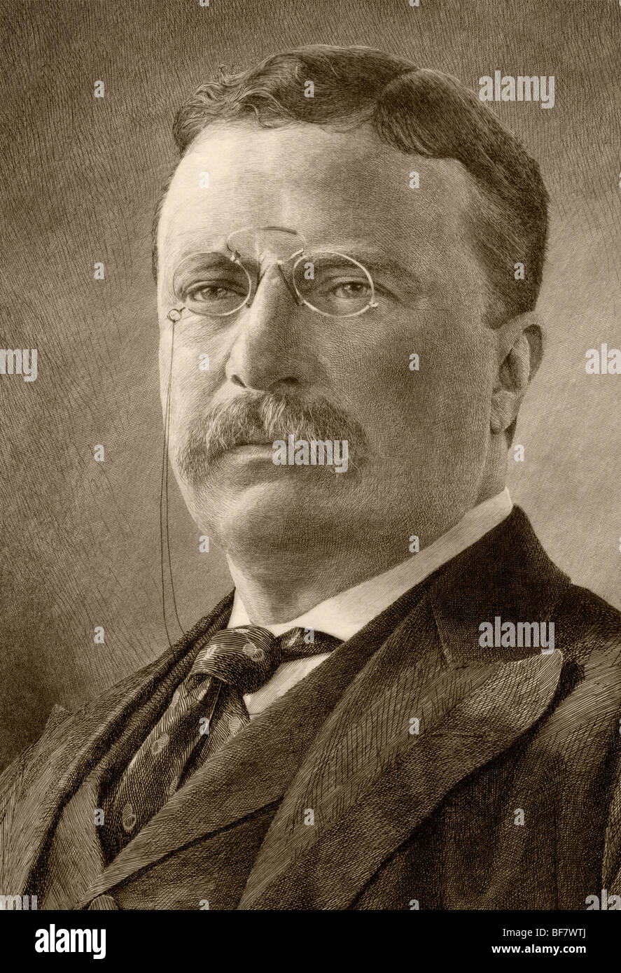 Theodore D. Roosevelt, 1858 to 1919. 26th President of the United States. Stock Photo