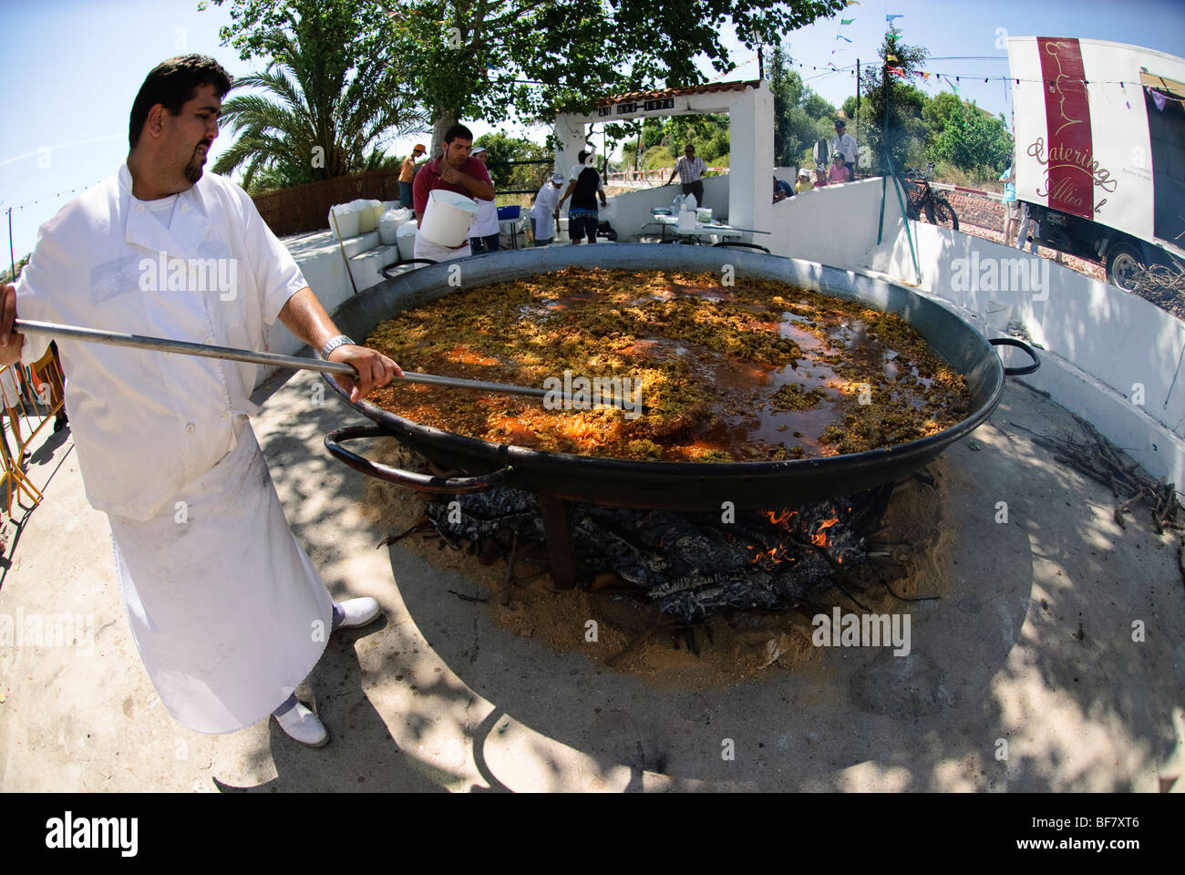 preparation of giant Paella in Altea, Spain Stock Photo