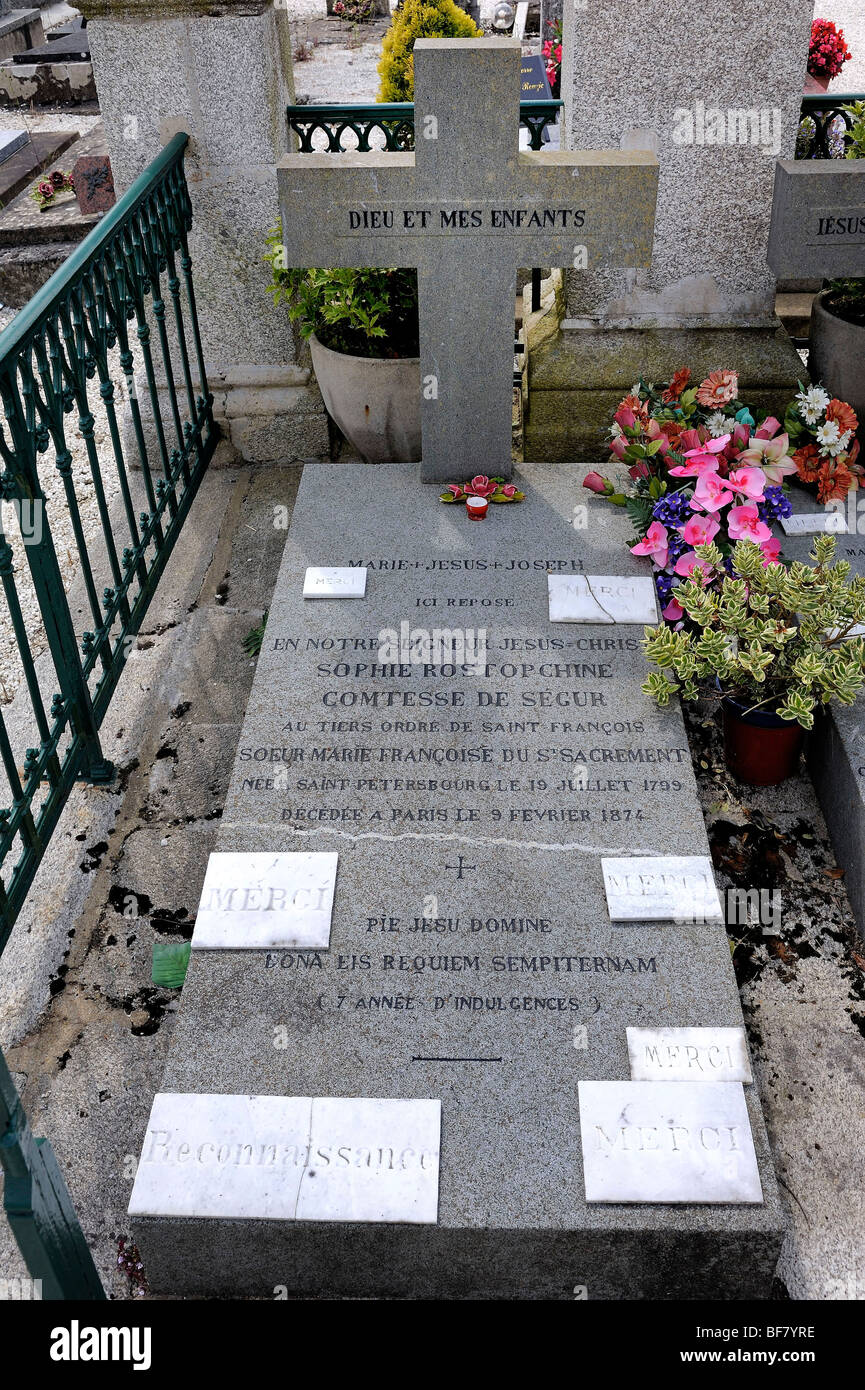 Pluneret (56): The tomb of Sophie Rostopchine, Comtesse de Ségur Stock Photo