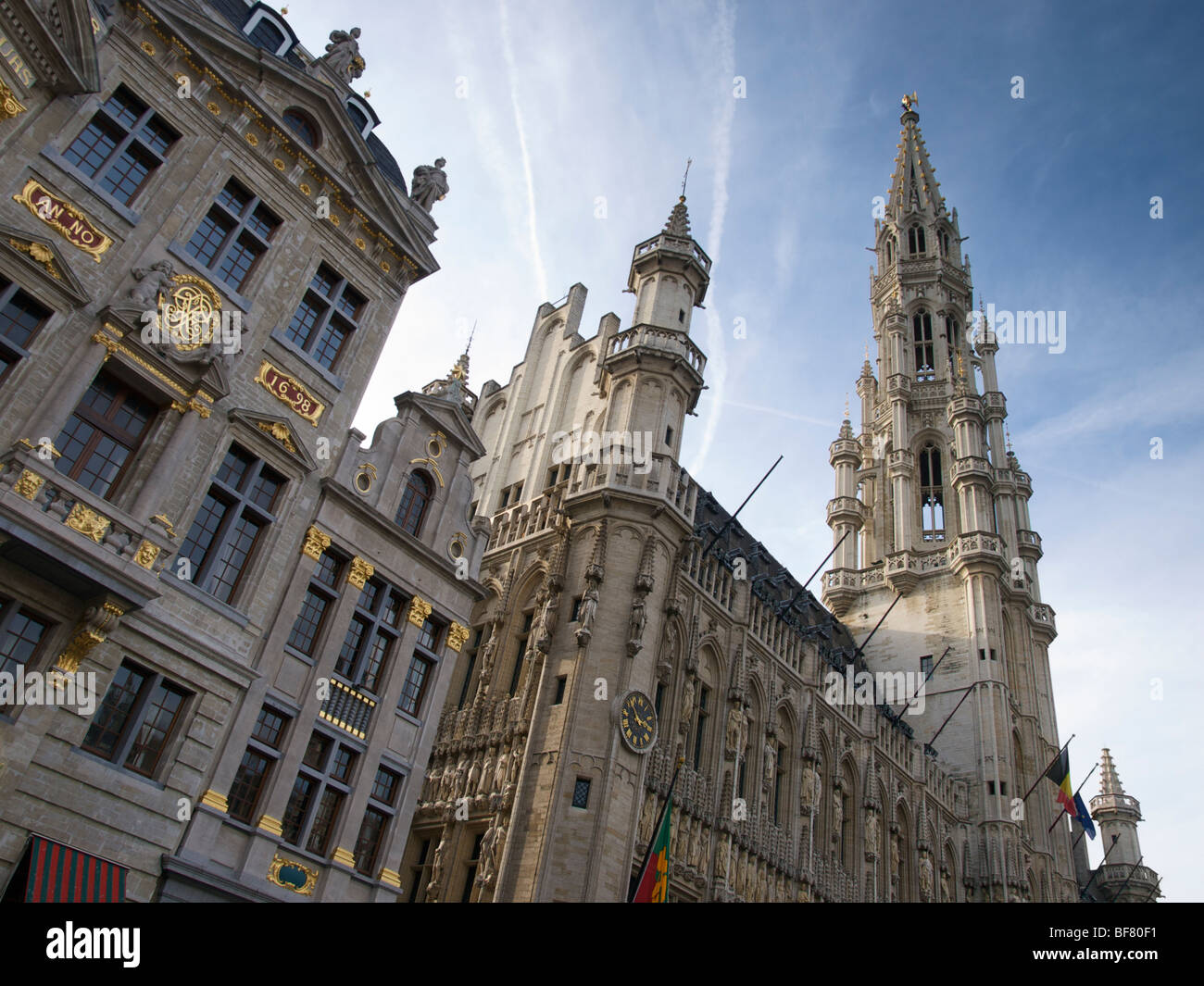 Dynamic image of the 17th century buildings on the Grote Markt , Brussels, Belgium Stock Photo