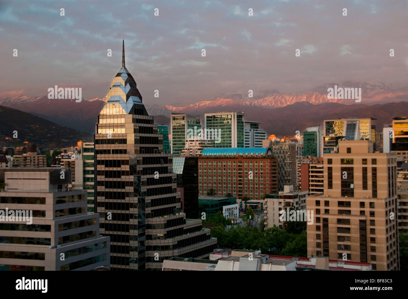 Santiago de Chile, new bussines district El Golf, also called Sanhattan