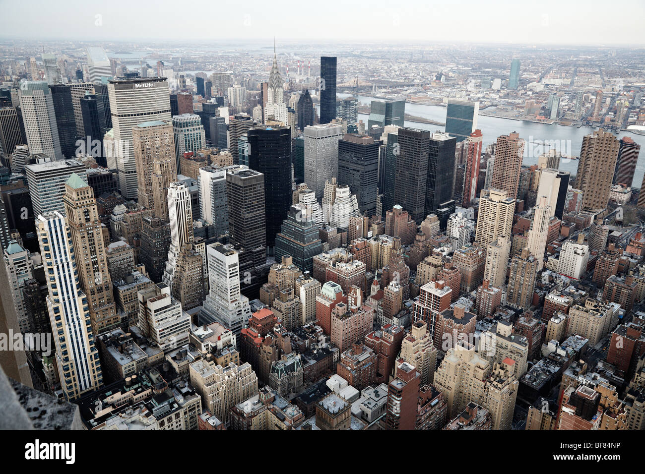 View of mid town from the Empire State Building, Manhattan, New York City, USA Stock Photo