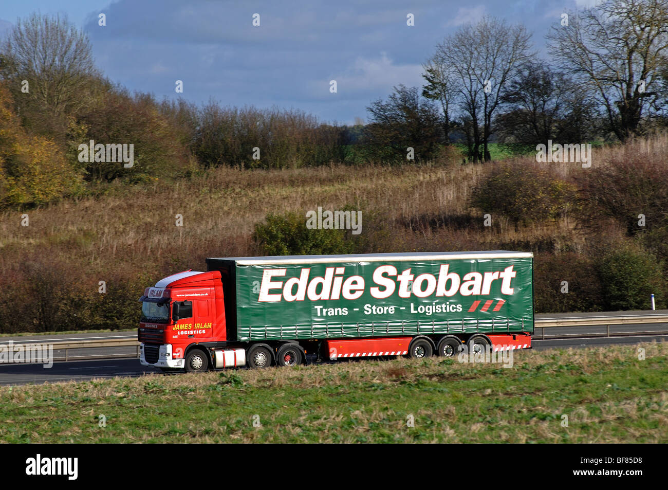Eddie Stobart lorry on M40 motorway, Warwickshire, England, UK Stock Photo