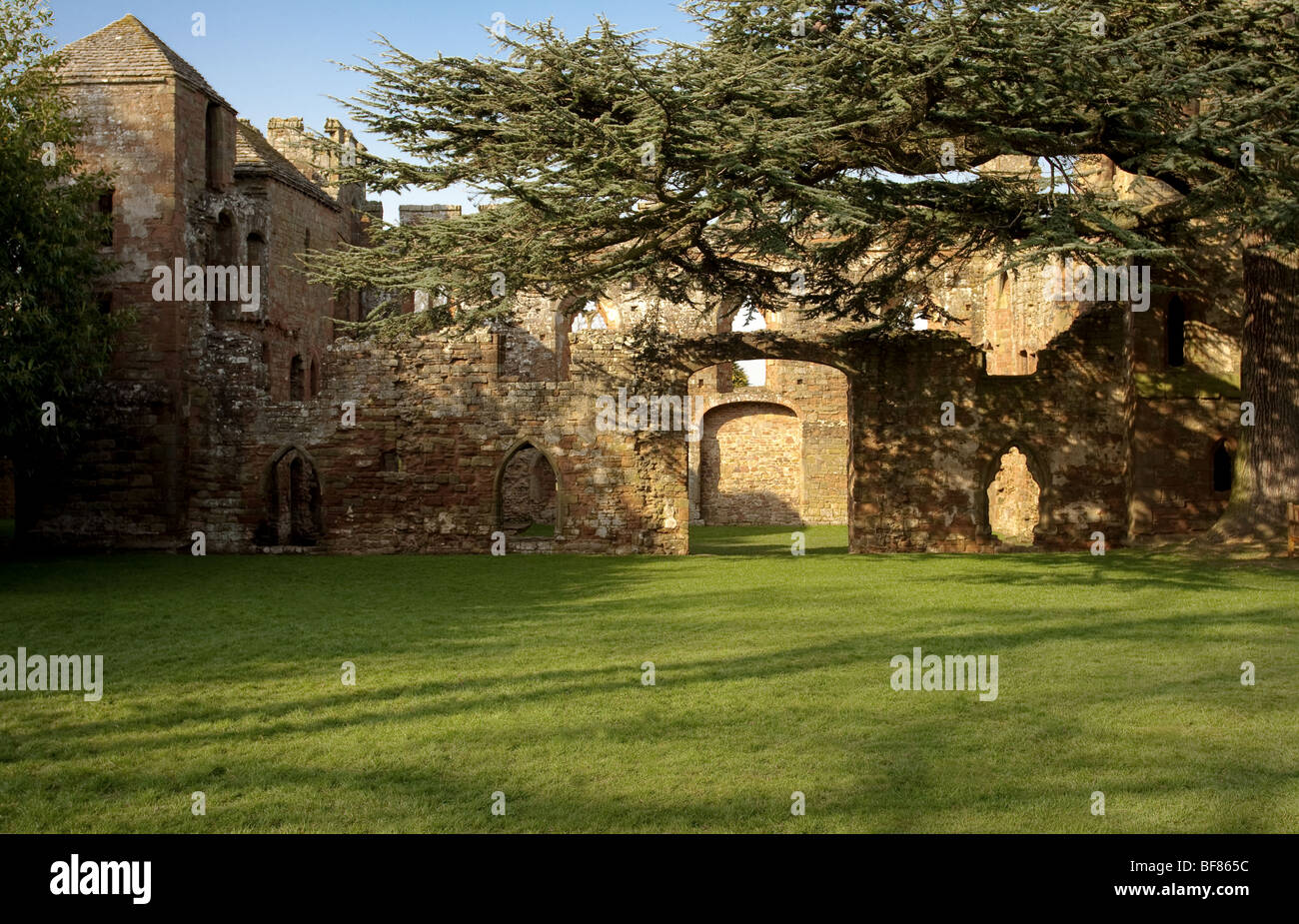 view of Acton Burnell Castle in Shrewsbury. An old fortified manor