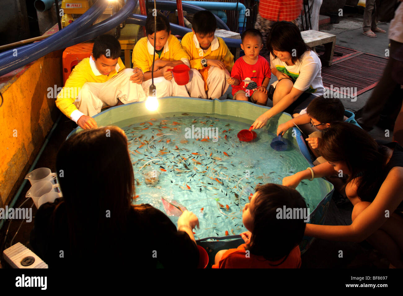 Thailand bangkok street scene boy hires stock photography and images