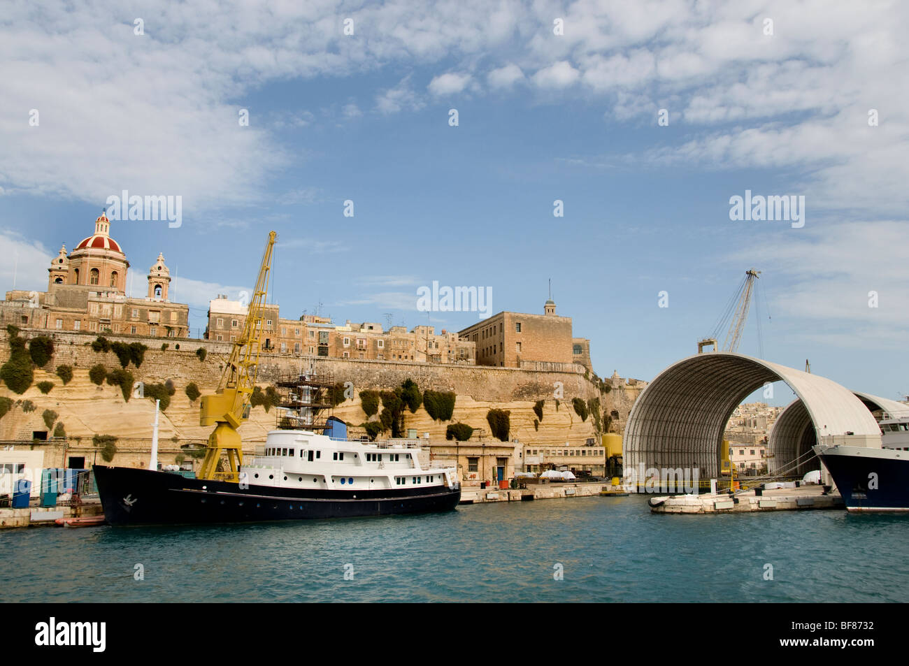Senglea Malta three cities opposite Fortified City Valletta Stock Photo