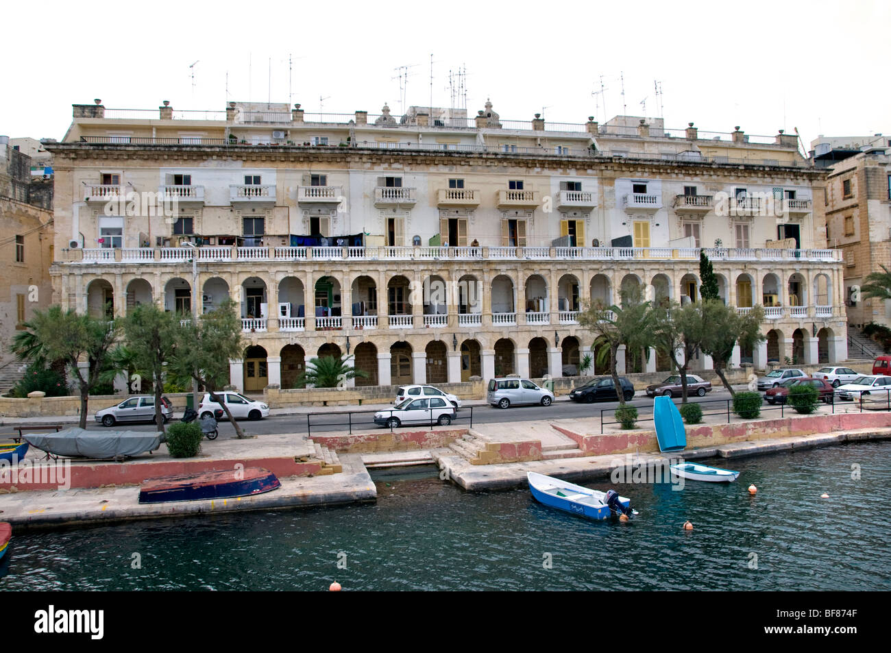 Malta Vittoriosa three cities opposite Fortified City Valletta Stock Photo