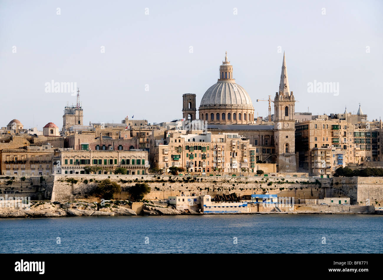 Malta Vittoriosa three cities opposite Fortified City Valletta Stock Photo