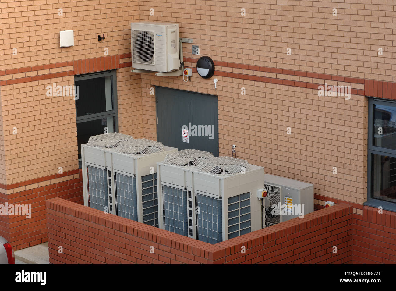 Air sourced heat pumps used to heat offices in Barnstaple north devon england Stock Photo
