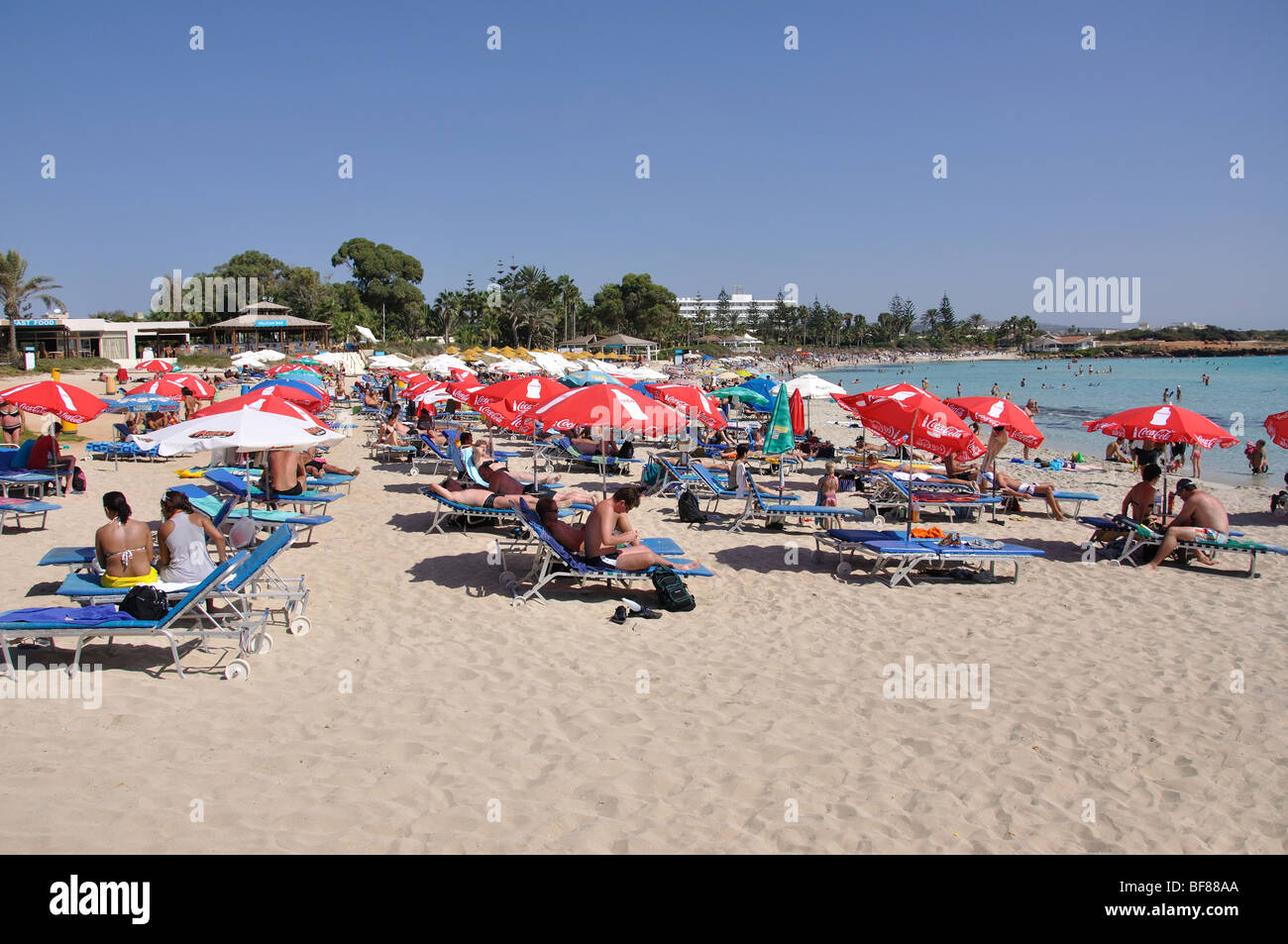 Nissi Beach, Ayia Napa, Famagusta District, Cyprus Stock Photo - Alamy