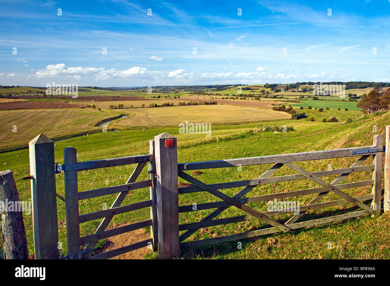 1066 Country Walk gate near Winchelsea, East Sussex, England, UK 2009 Stock Photo