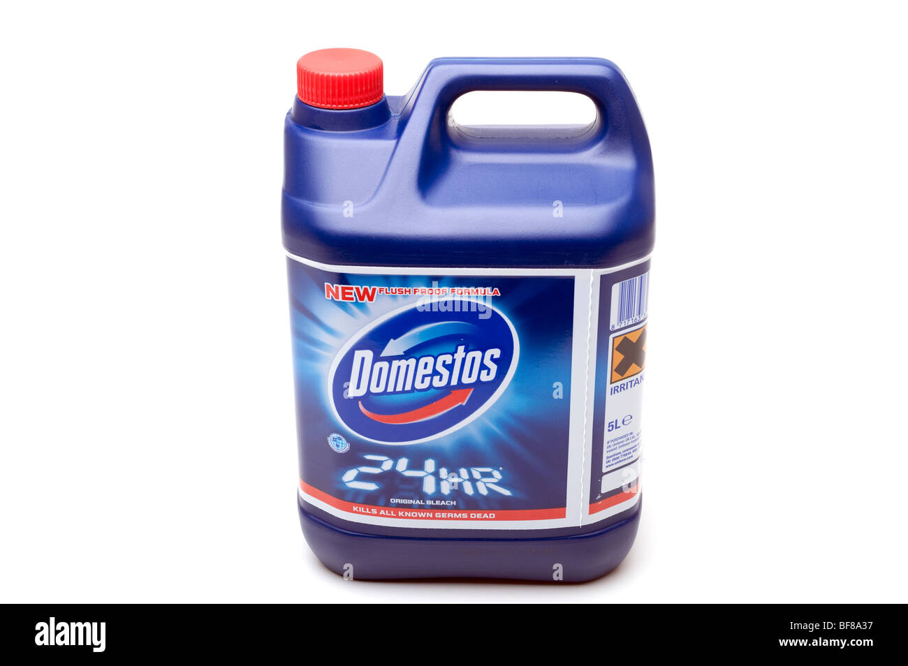 Plastic Five litre container of Domestos bleach Stock Photo