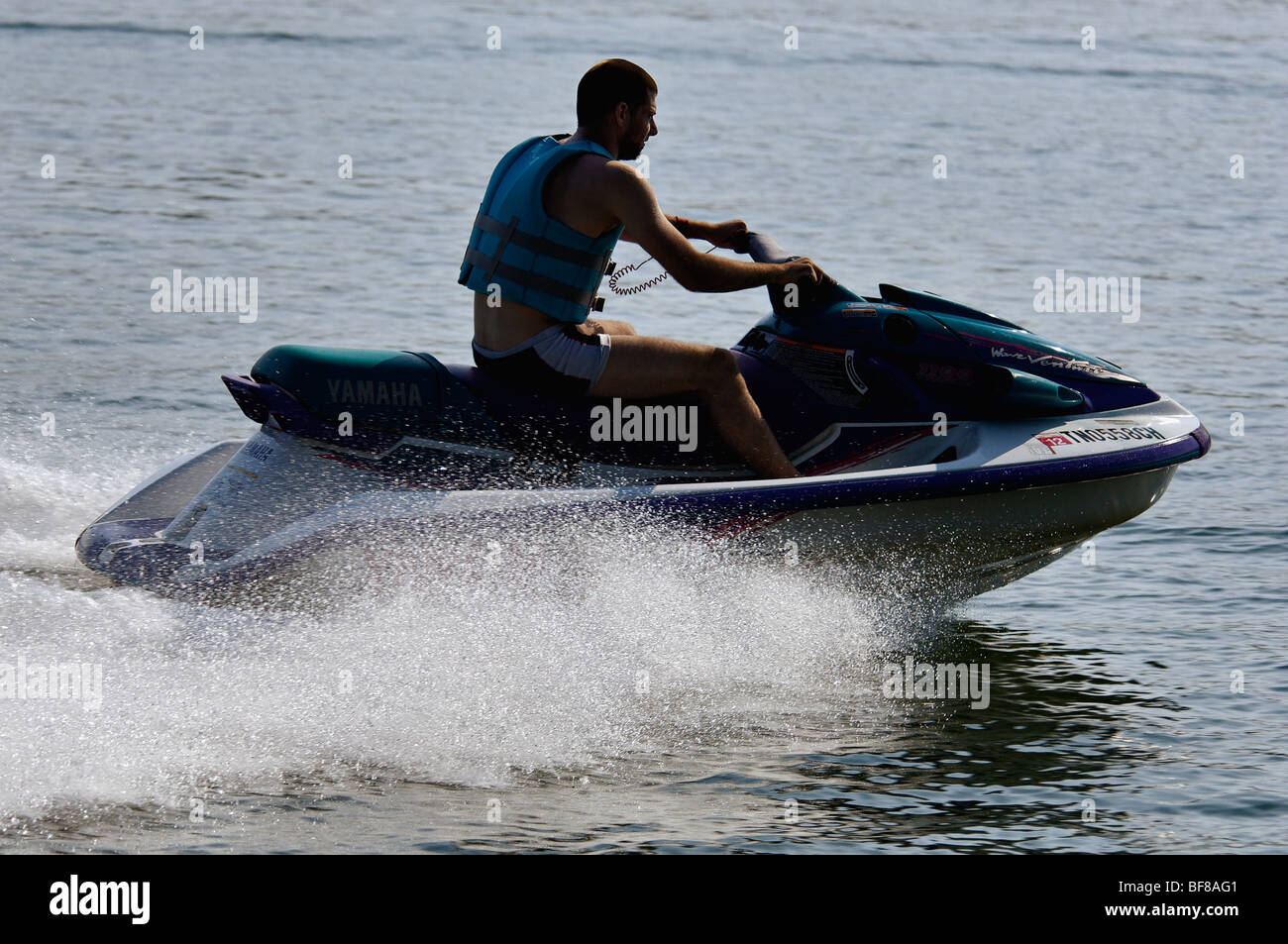 Young Man Riding Jet Ski on Watts Bar Lake in Rhea County, Tennessee Stock Photo Alamy