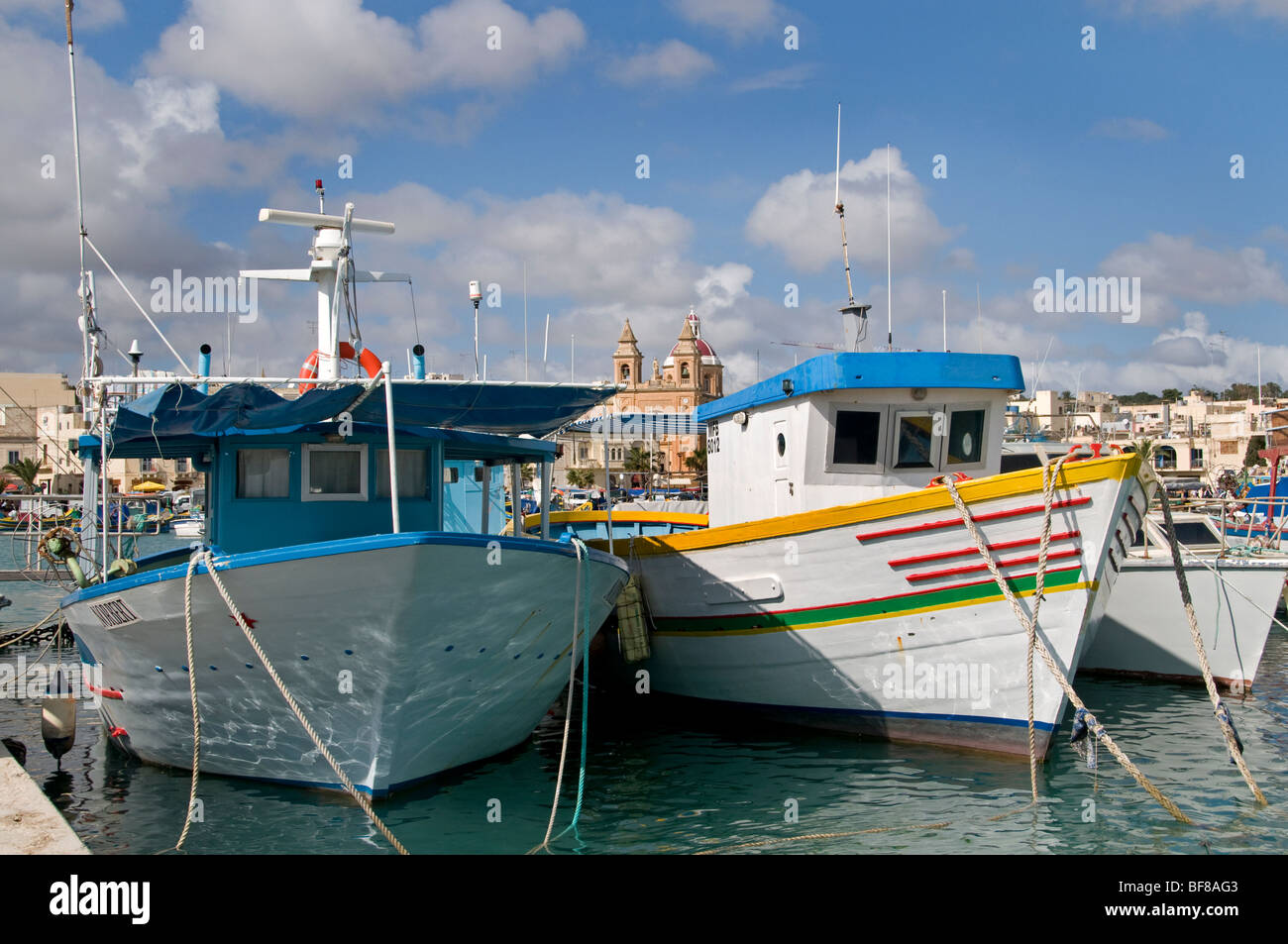 Malta Maltese Marsaxlokk Bay Fishing Village Boat Stock Photo