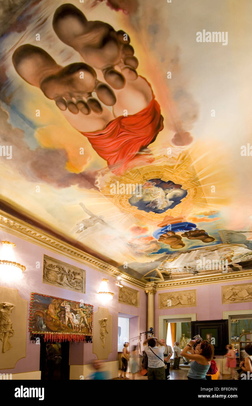 The Salvador Dali Theatre Museum In Figueres Spain Painted Ceiling