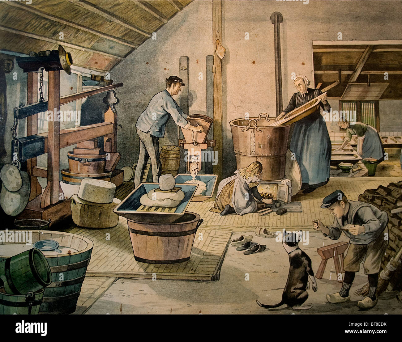 Edam Netherlands Holland cheese maker warehouse 1900 Stock Photo Alamy