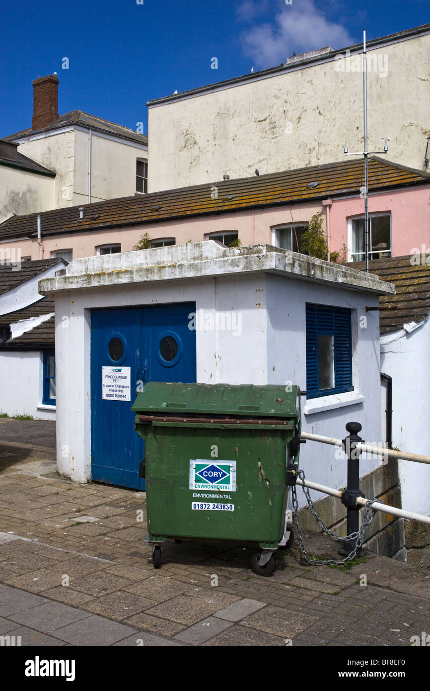 Rubbish Bin Prince of Wales Pier Falmouth Stock Photo