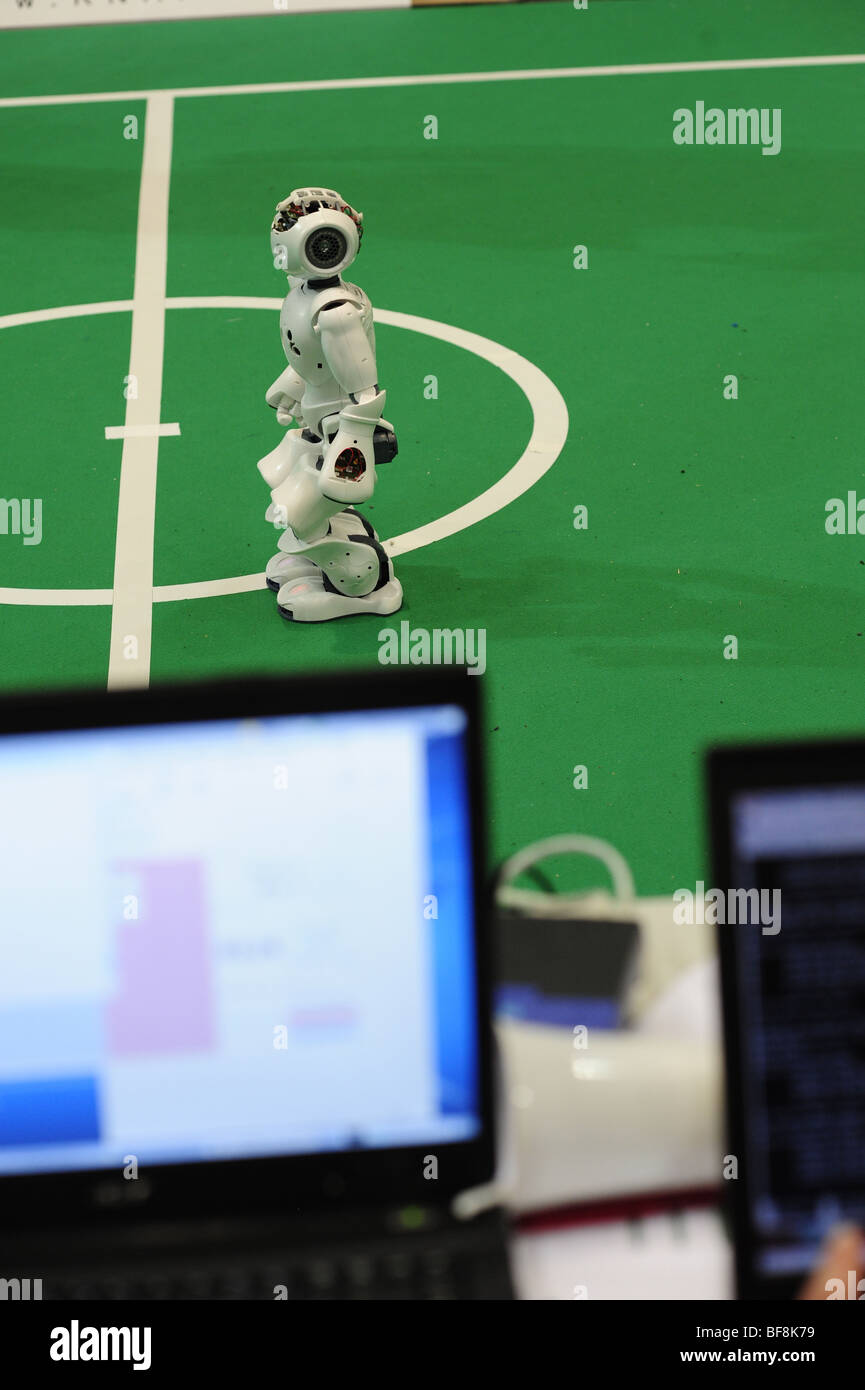 RoboCup 2009, Graz, robot world championship, robotics, humanoid, Nao-robot Stock Photo