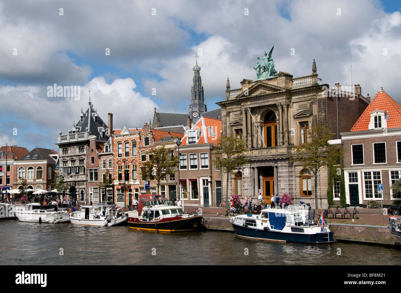 Haarlem Spaarne Teylers Museum Netherlands Holland Town Historic History Stock Photo