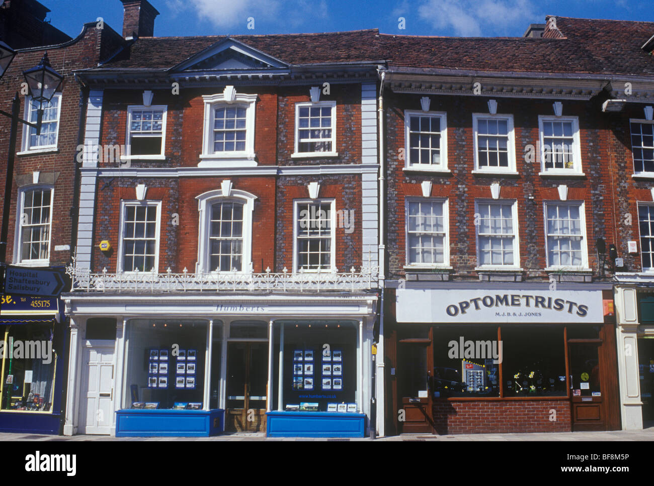 Market Place Blandford Forum Dorset UK. Fine facades in