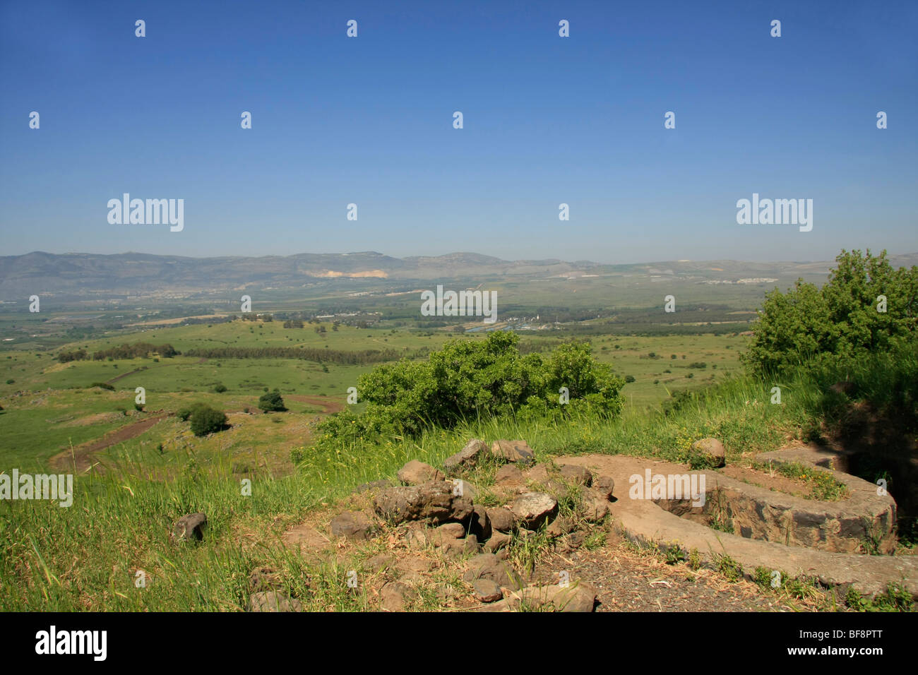 Golan Heights, Tel Faher is one of the Syrian fortifications that was captured by the Israel Defense Forces in the Six Day War Stock Photo