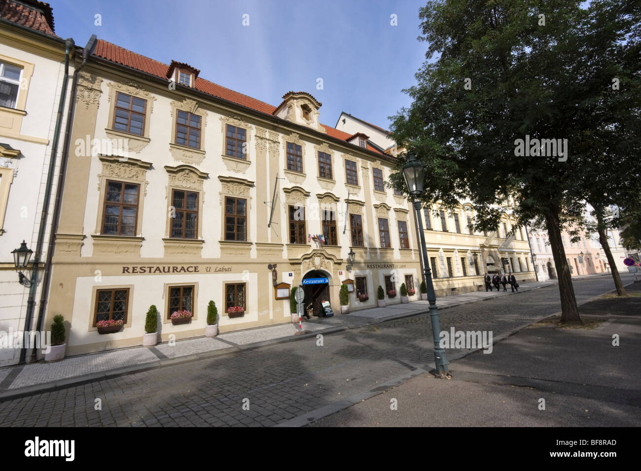The Swan Restaurant, Hradcany Square, Prague, Czech Republic Stock Photo