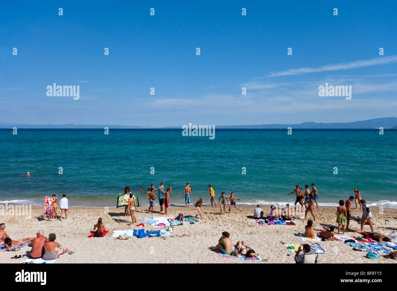 Hanioti Beach,Halkidiki, Greece. Stock Photo