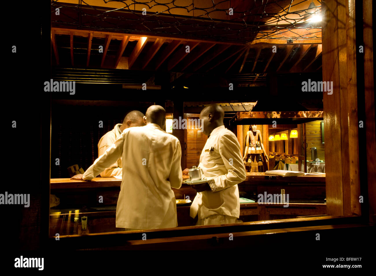 Bar area at Serena Mountain Lodge - Mount Kenya National Park, Kenya Stock Photo