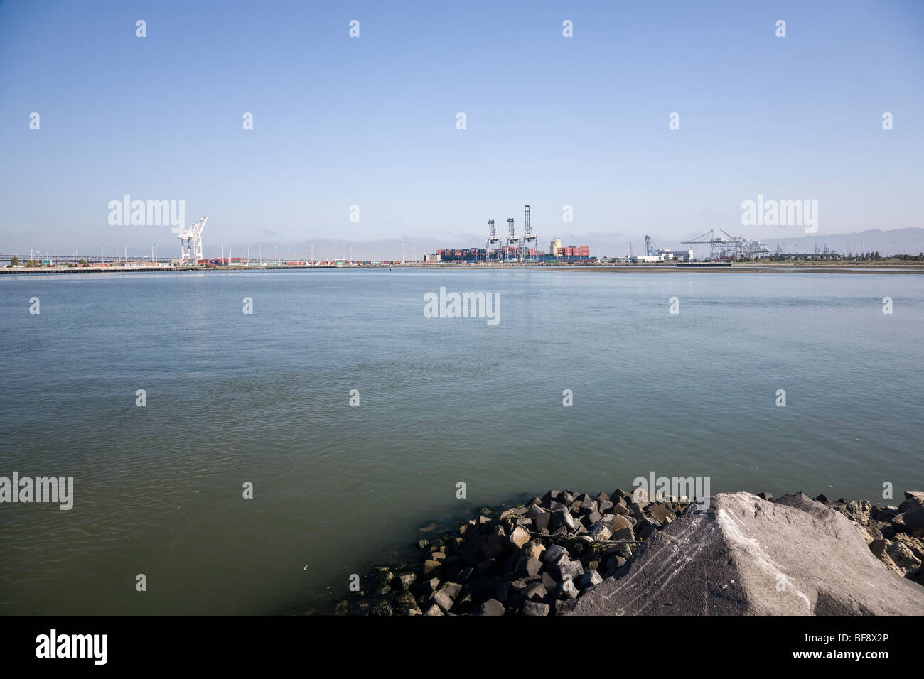 Oakland Middle Harbor in California, USA, container terminal Stock ...
