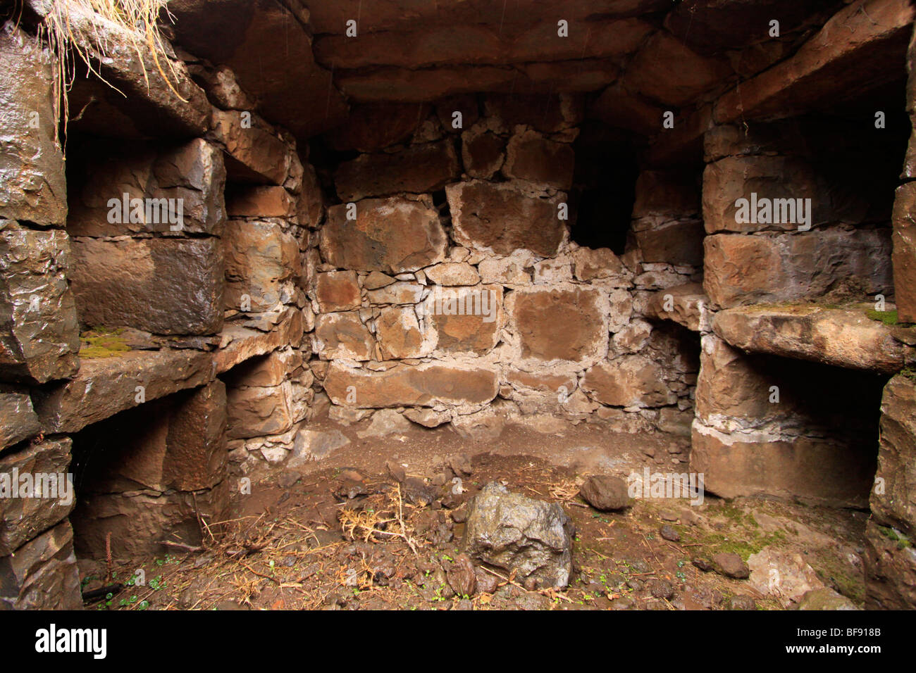 Golan Heights, ancient burial cave near Marom Golan Stock Photo