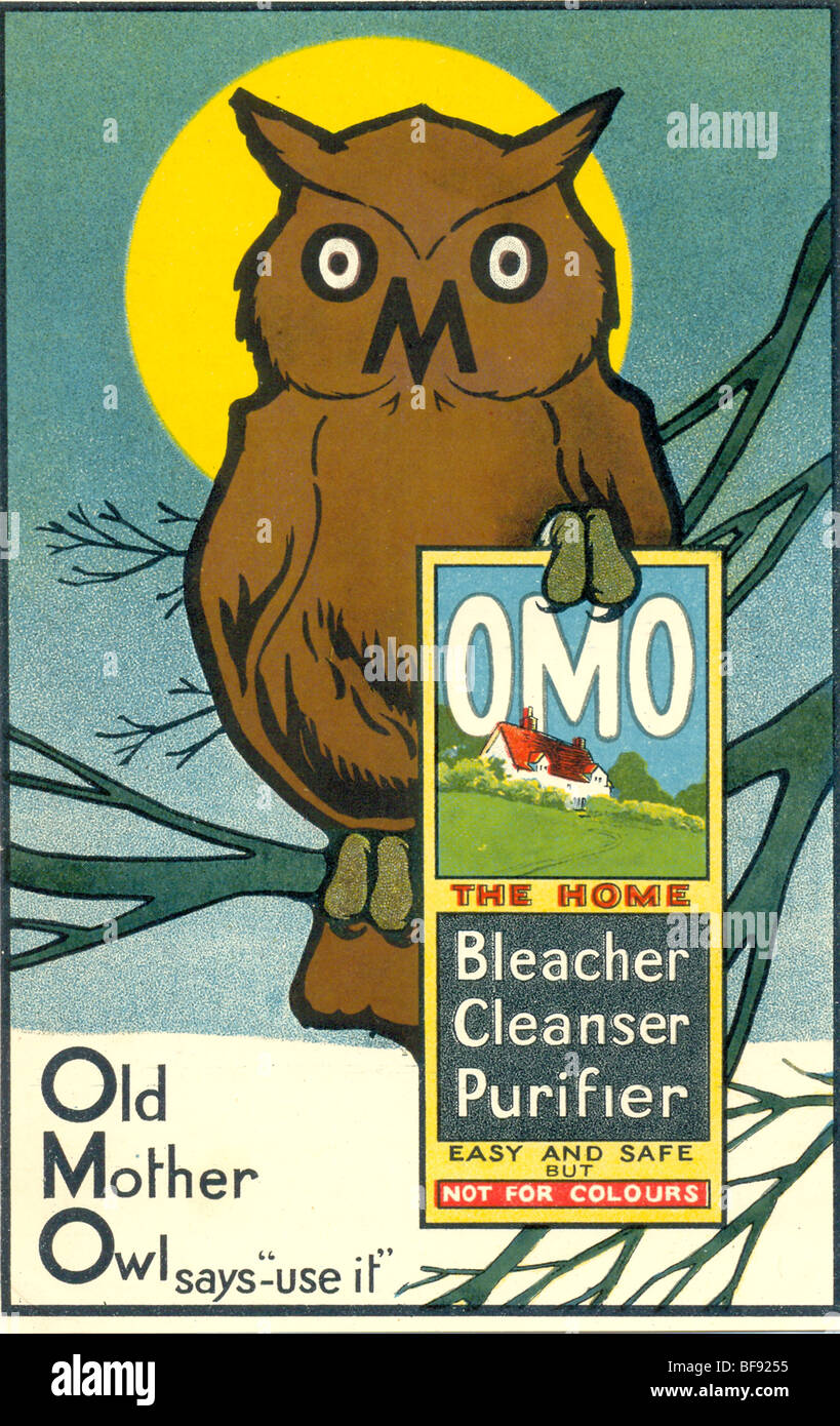 Advertising leaflet for Omo washing powder Circa 1925 Stock Photo