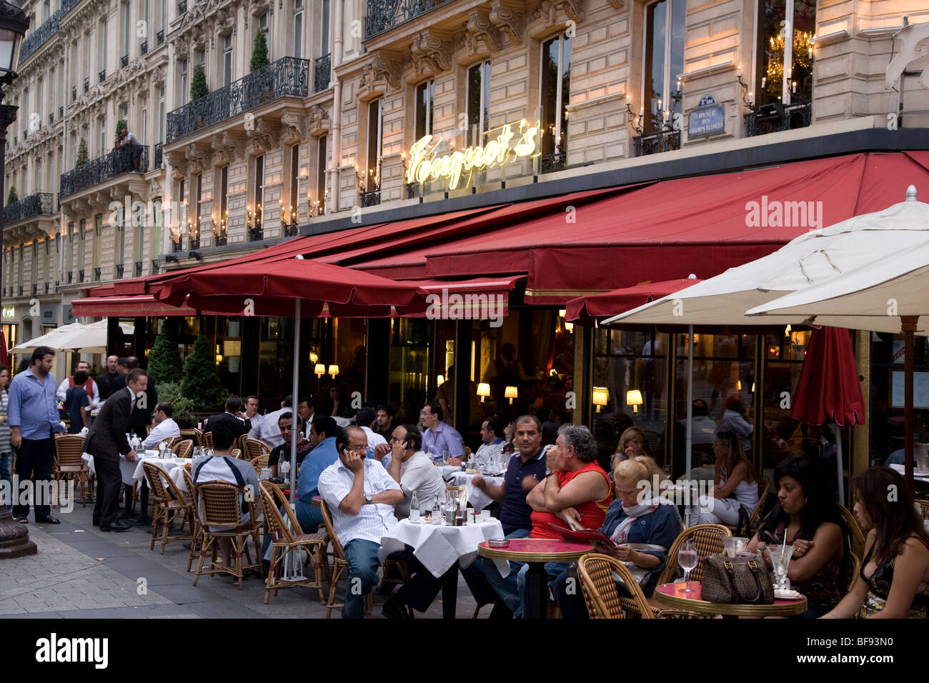 Fouquets Restaurant, Champs Elysees, Paris, France Stock Photo