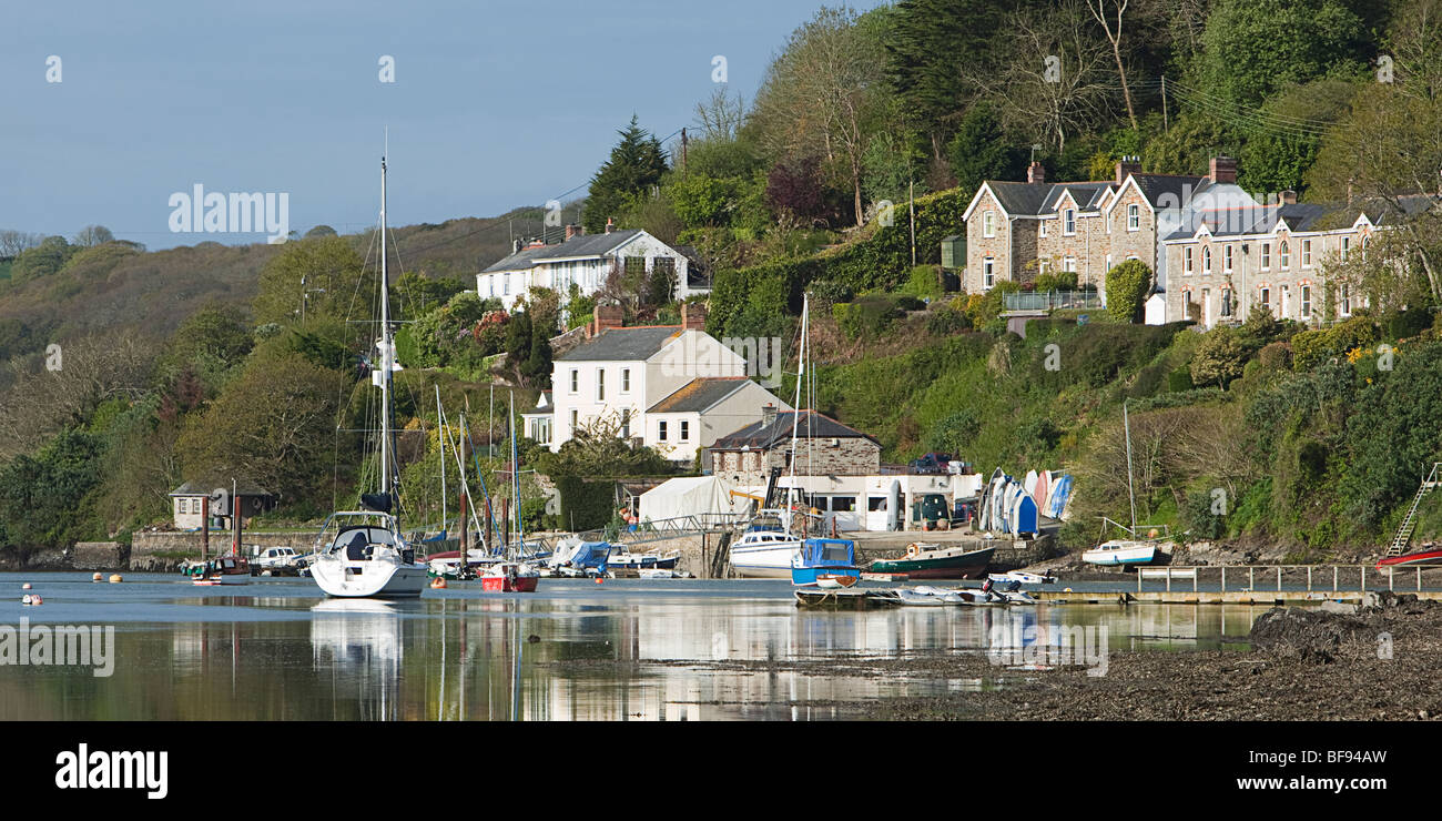 Peaceful view of Malpas on Truro River, Cornwall Stock Photo Alamy
