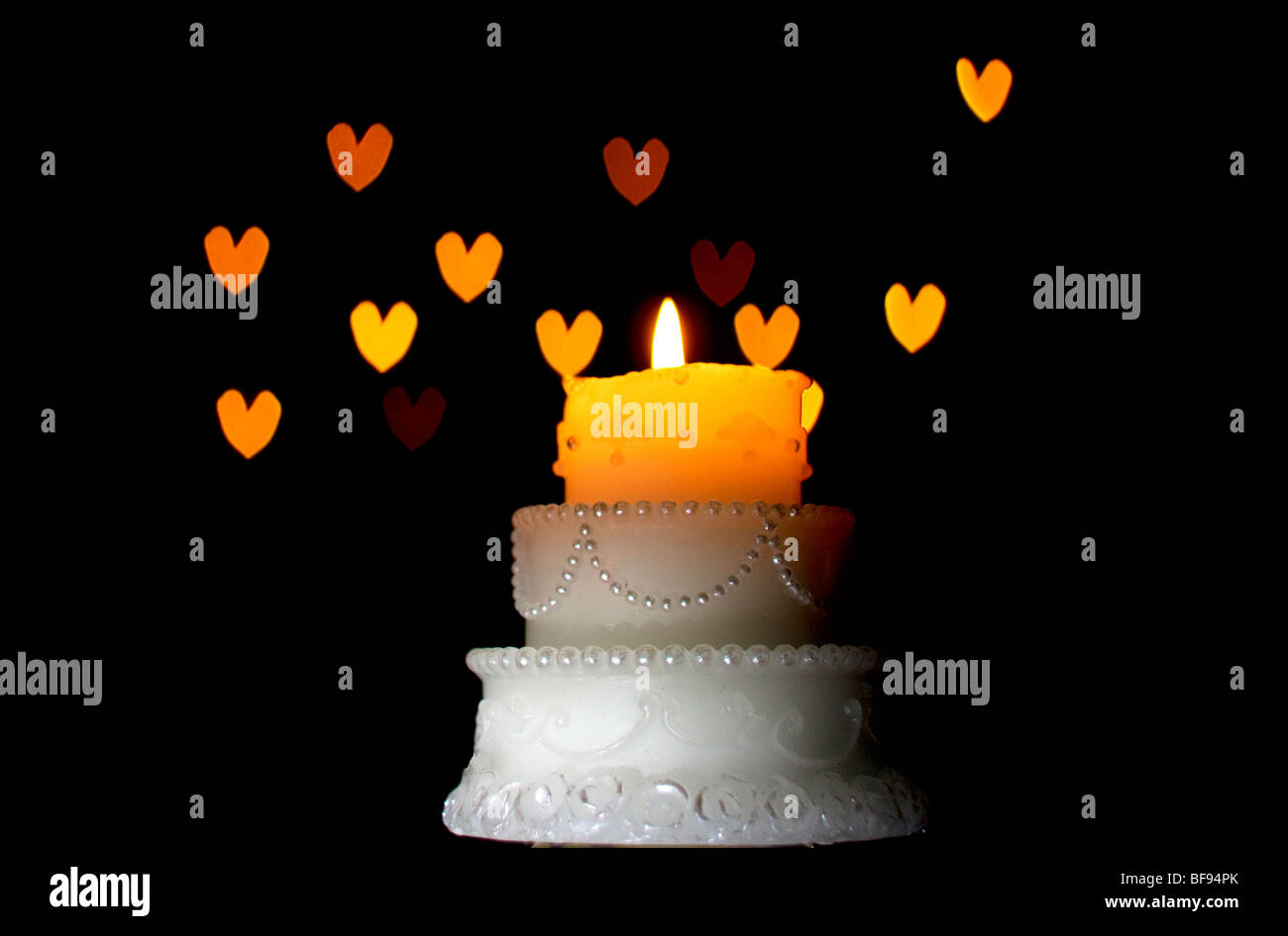 Wedding cake candle Stock Photo