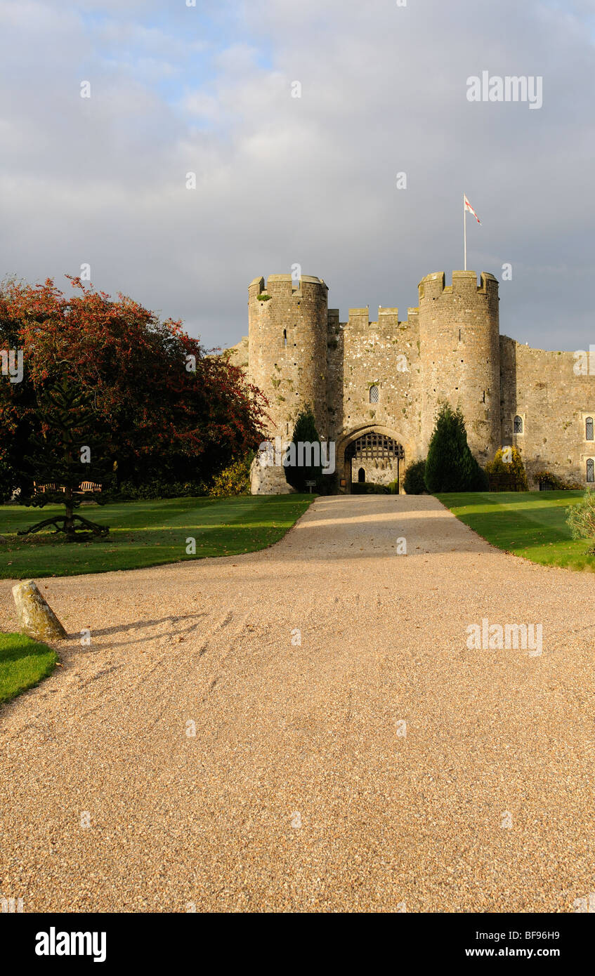 Amberley Castle a historic english fortress now a hotel and conference centre in West Sussex southern England UK Stock Photo